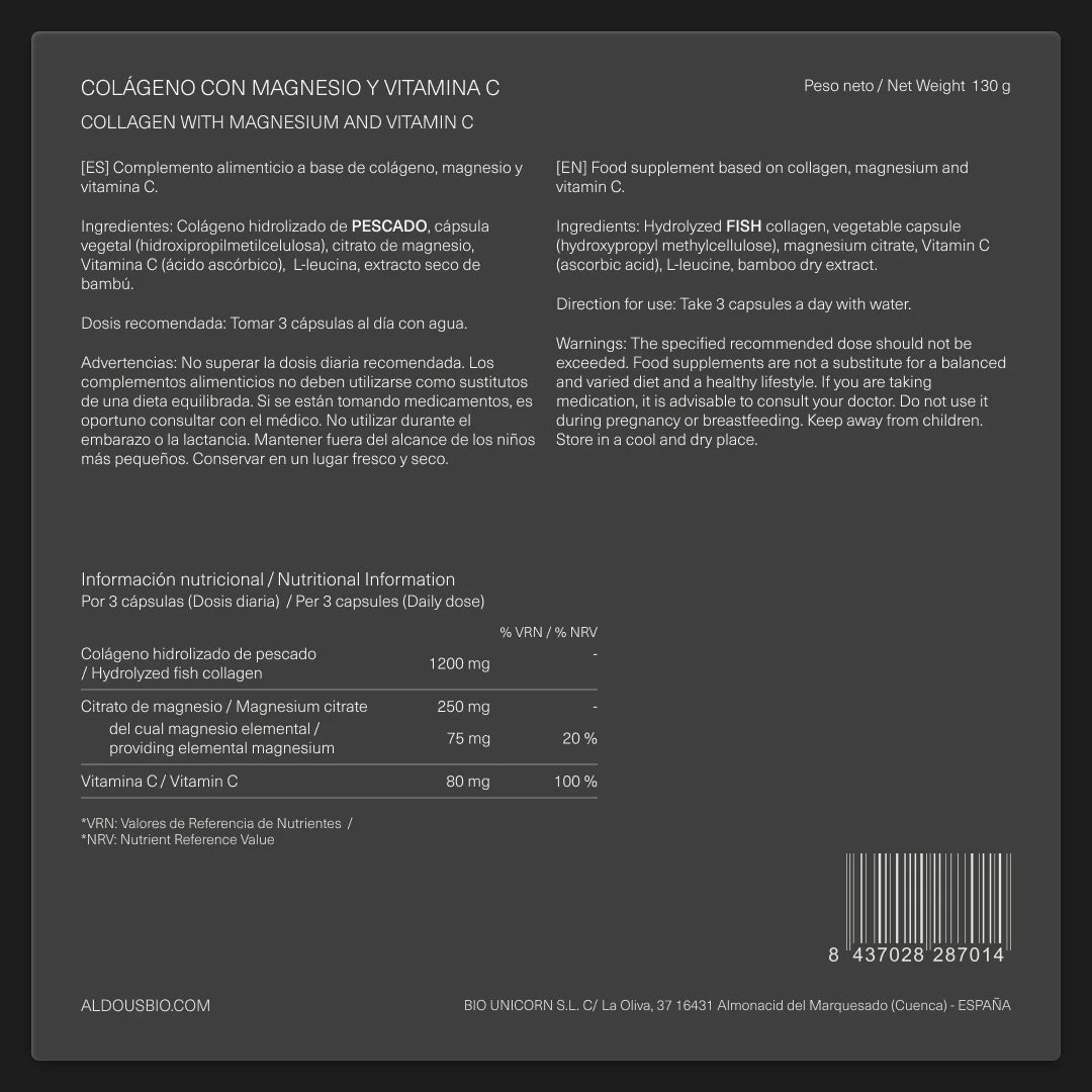 Colágeno Marino con Magnesio y Vitamina C