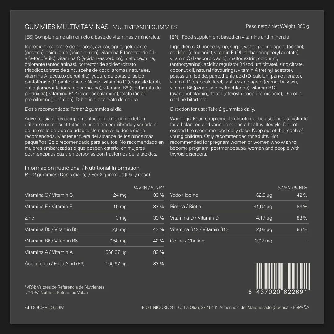 Multivitaminas en gominolas