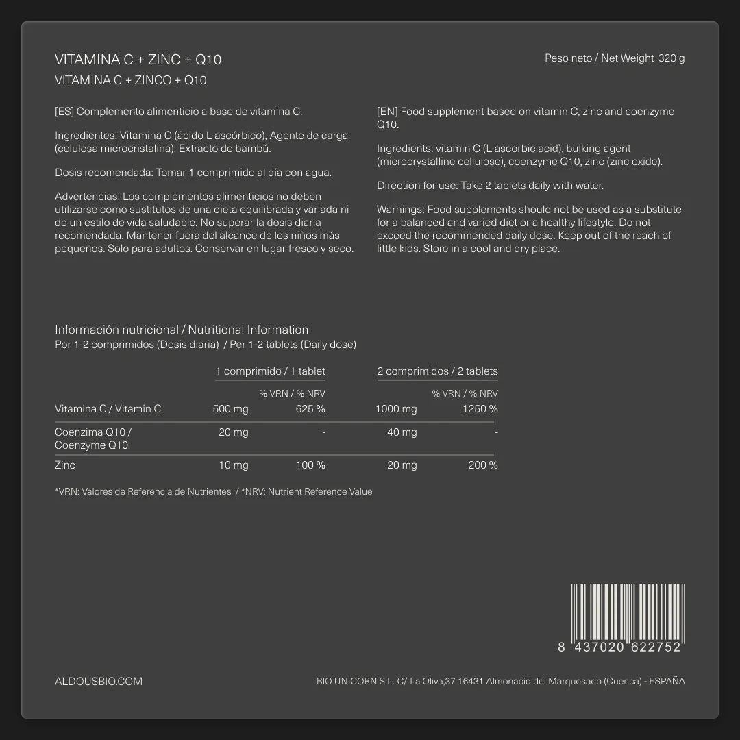 Vitamina C con Zinc y Coenzima Q10